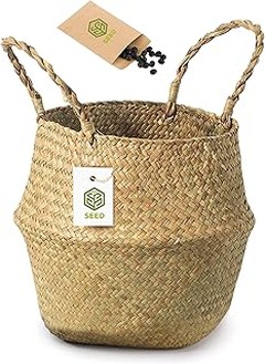 Los mejores cubremacetas de mimbre para decorar tus plantas de interior