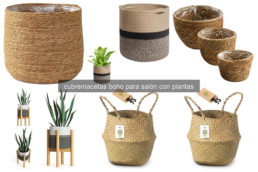 Mejores cubremacetas boho para salón con plantas en 2026